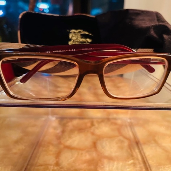 Burberry Women's Glasses with Brown Frame and Gold Arms - Picture 2 of 6